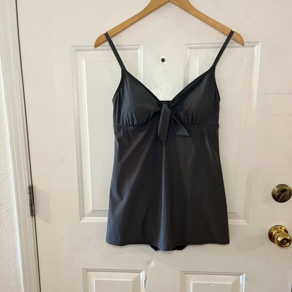 Talbots Woman's Grey Summer Beach Tanki Swim Suit Sz 8 - Picture 1 of 8